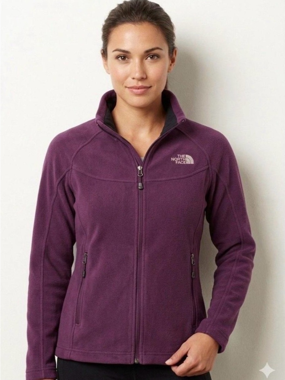The North Face Women's Full-Zip Fleece Jacket — Deep Plum Xl